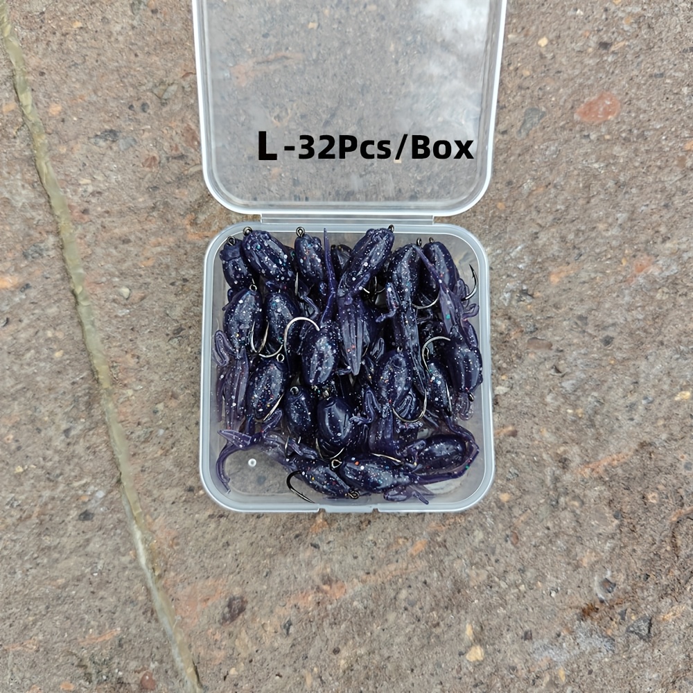 E-shop Eine Box mit 32 Stück weichen Ködern in Froschlaichform mit Haken zum Angeln