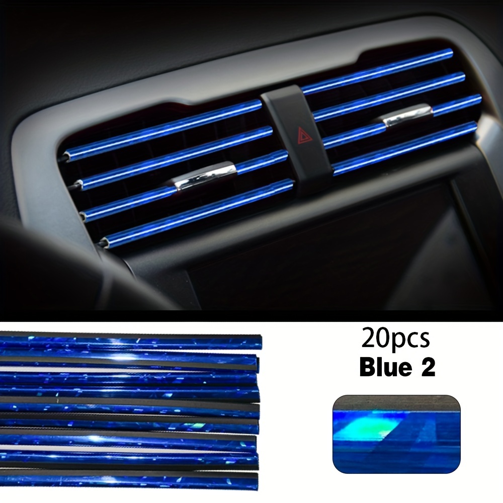 Image of 20pcs Automotive Interior Air Outlet Decorative Strip Car Air Conditioning Decorative Plating Clip U Type Durable For A Of Models Arbitrary Cut Length