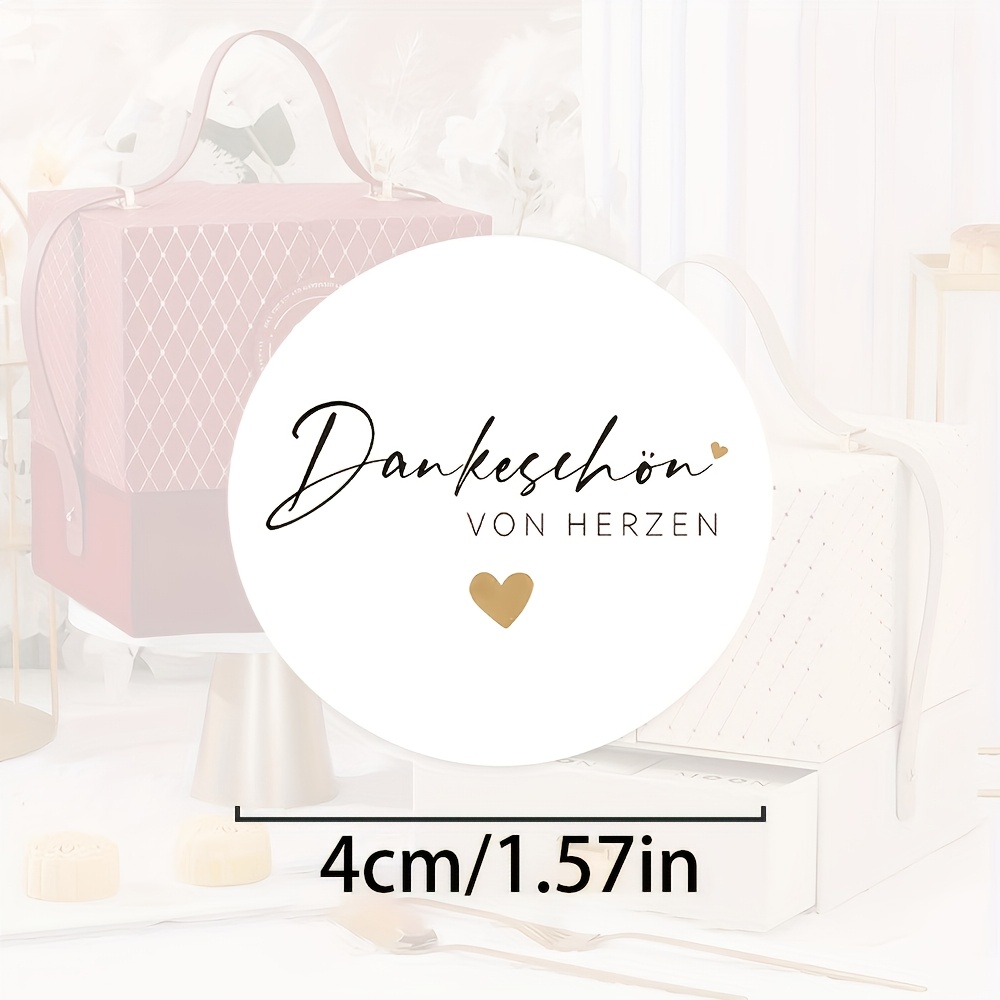 Image of 42pcs -themed "danke " Handwritten Thank You Tags - Elegant German Text On White Paper, Perfect For Greeting Cards, Gift Wrap Label Stickers, And Business Gifts, Gift Wrapping Supplies