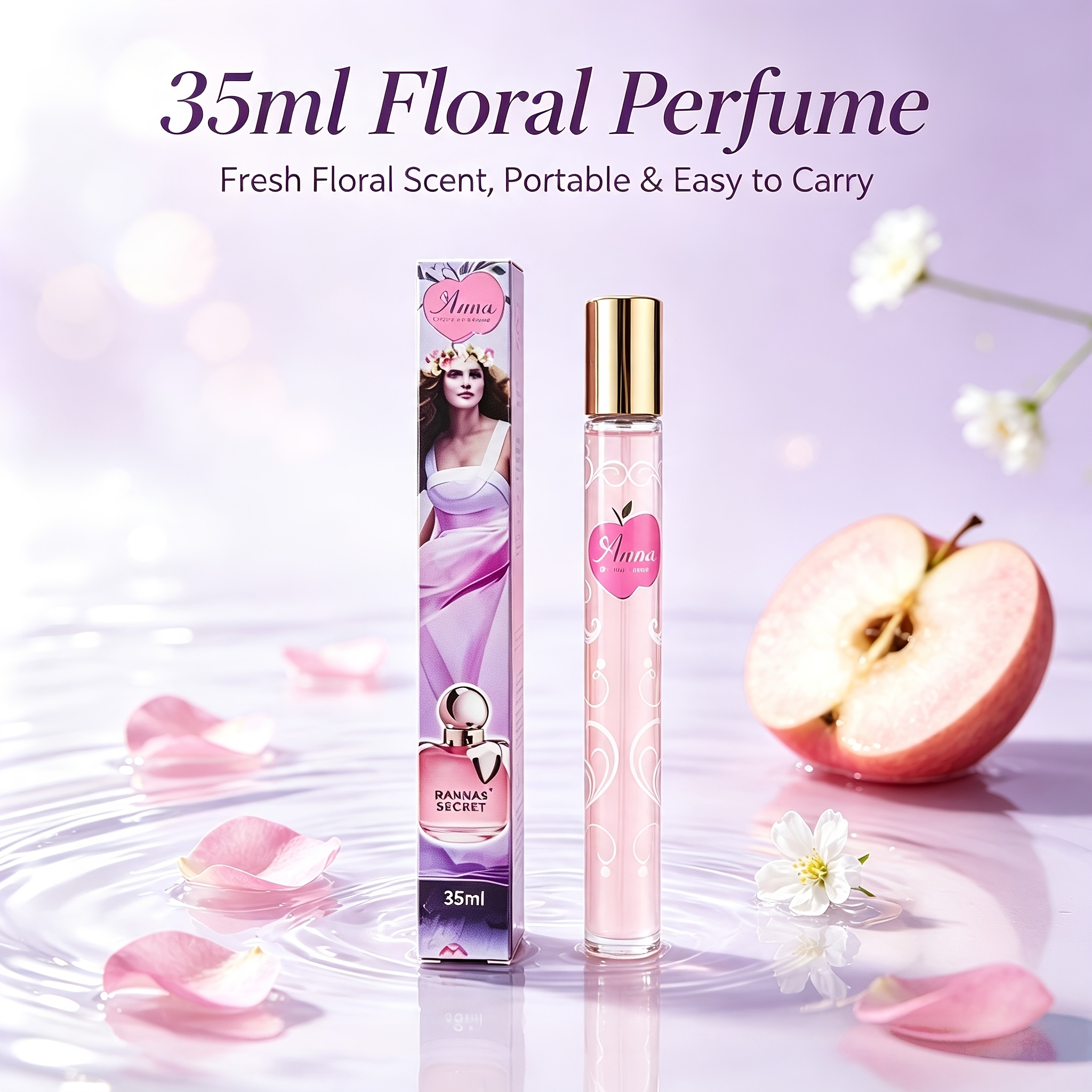 TEMU Women's Floral Perfume, Long- Scent. Portable Travel Perfume, Perfect For Dates, Travel, And Daily Commutes. A Pheromone-infused Fragrance, A