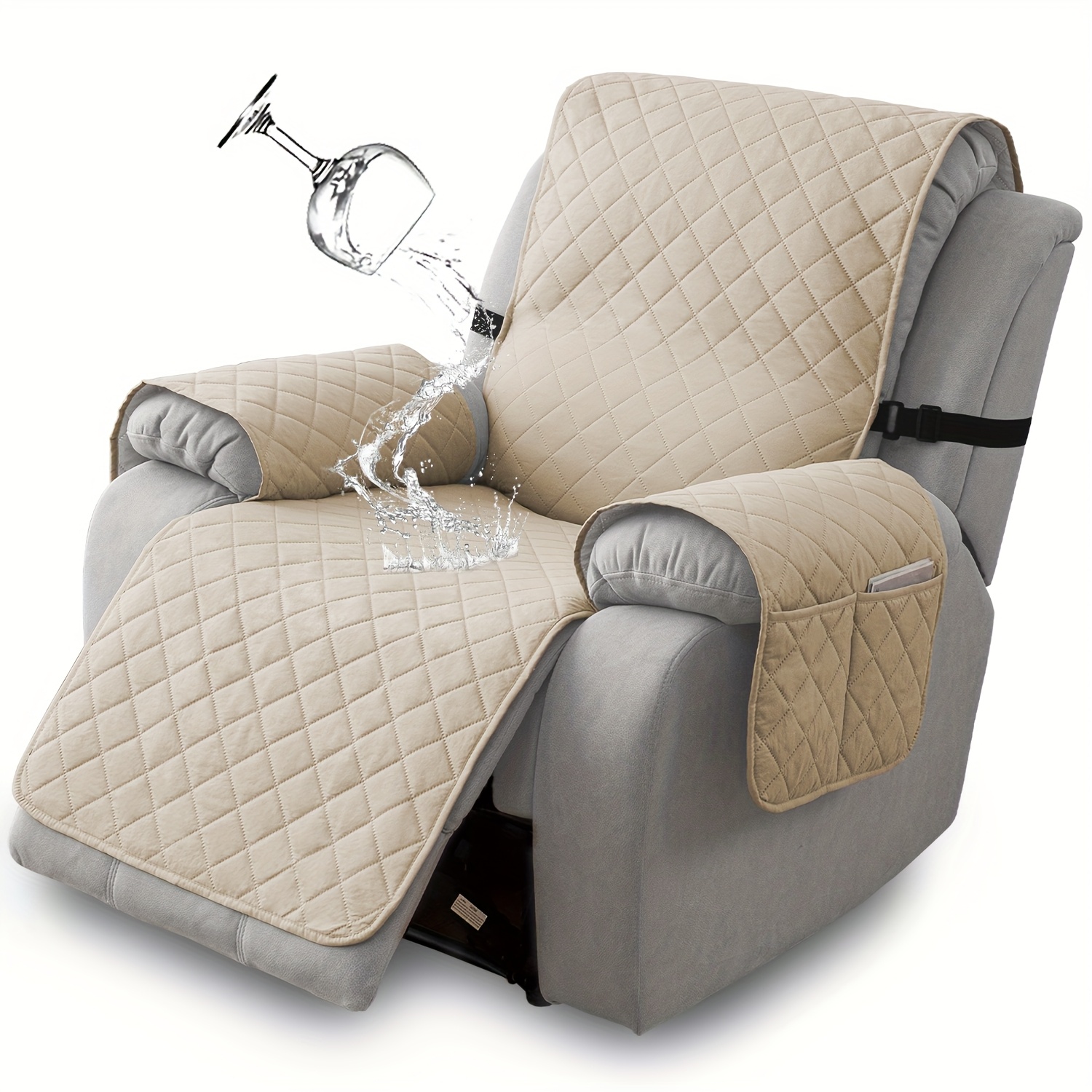 TEMU 1pc 100% Recliner Chair Cover, Non Slip Recliner Covers Pet Integrated Sofa Cover Single Pet Non-slip Furniture Protector Cover Recliner