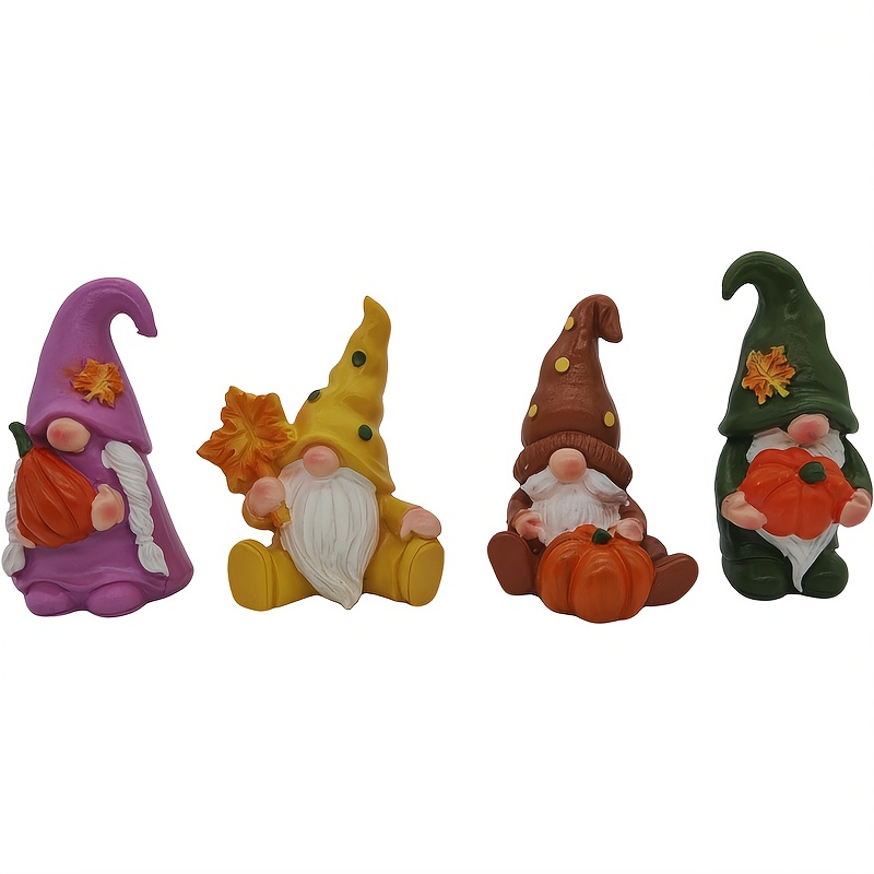 Image of A Set Of 4 Gnome Figurines For Desktop Decoration, Suitable For Use In Offices, On Desks, In Living Rooms, By Windows, Or On Tv Cabinets. For Occasions Like , Easter, Christmas, And More