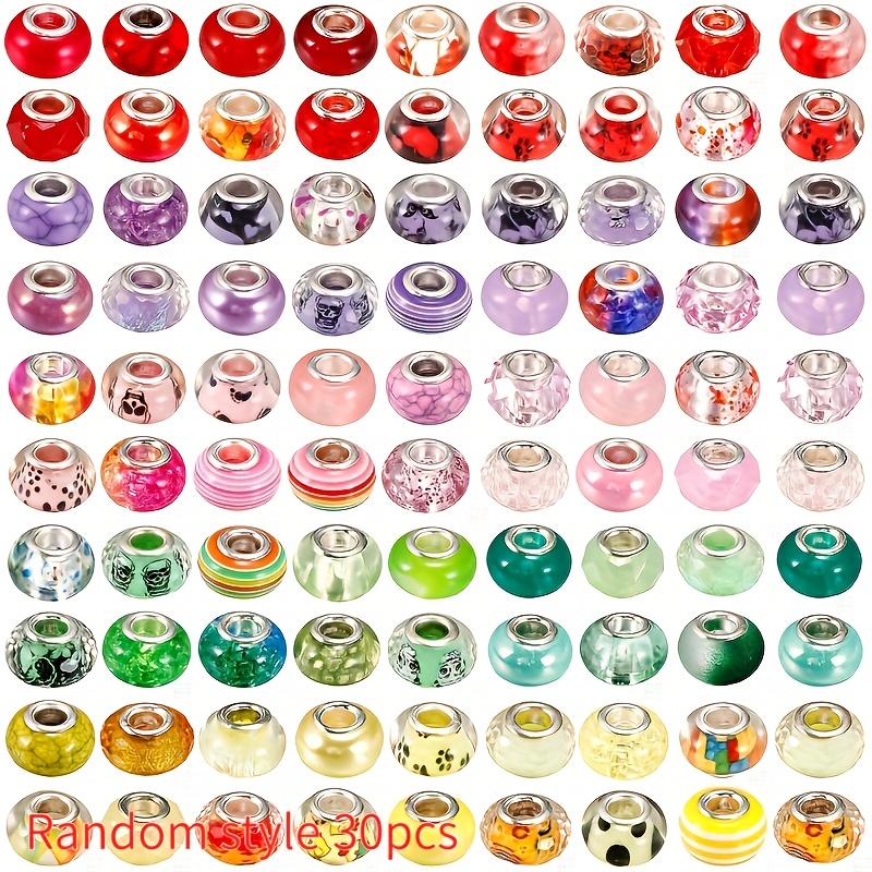 30pcs Large-hole European Beads for DIY Jewelry Making