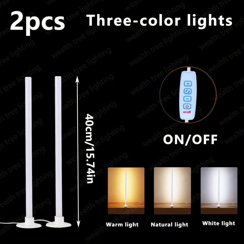 TEMU 40cm/50cm Dreifarbig oder Einfarbig Lichtmodus, stufenlose Dimmung Live-Streaming Lichtleiste, Computer-Desktop-Fülllicht für Live-Streaming,