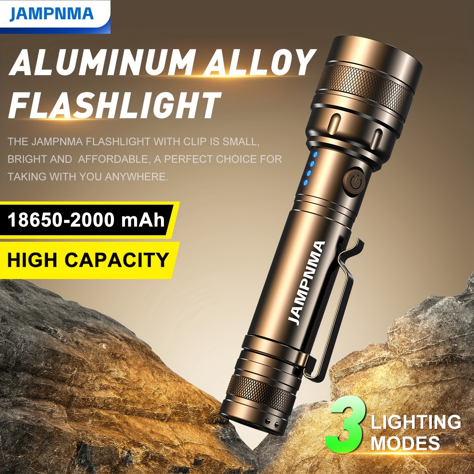 

High Rechargeable Flashlight, 3 Led Tactical Flashlight For Camping, Home, Emergency, Rescue, Hunting, Inspection, Repair