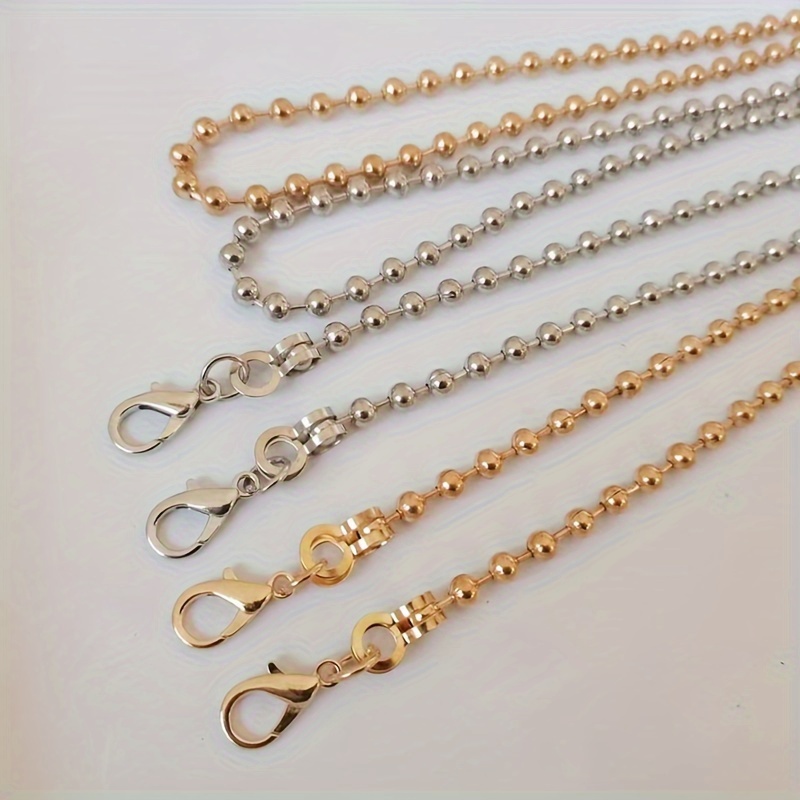 

1pc Metal Bead Chain Strap, Handmade Shoulder Crossbody Bag Replacement, Fashion Accessory For Handbags, Diy Wallet Making