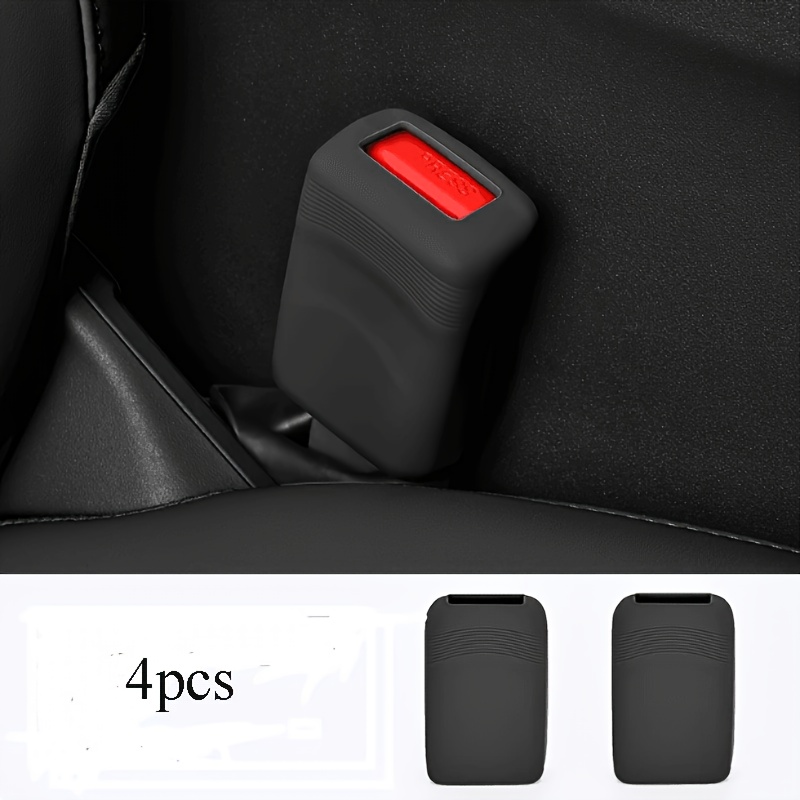 TEMU 4pcs Car Seat Belt Covers Suitable For Buckles, Anti-scratch Latex Protective Sleeves With Soft Wrapping For Noise & Cold, For Auto Interior