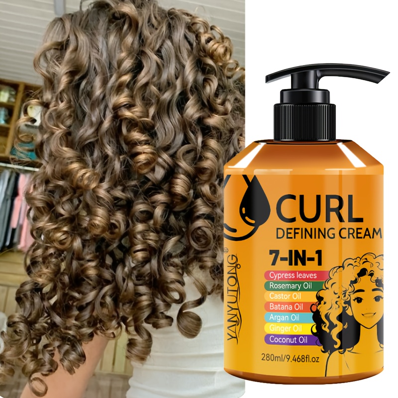 TEMU 7-in-1 Adult Curly Hair Styling Cream, A Moisturizing Styling Cream, Long-lasting Firmness And , Suitable For Wavy And Curly Hair Texture, Anti Frizz Care | Fashionable | Non Stick Formula