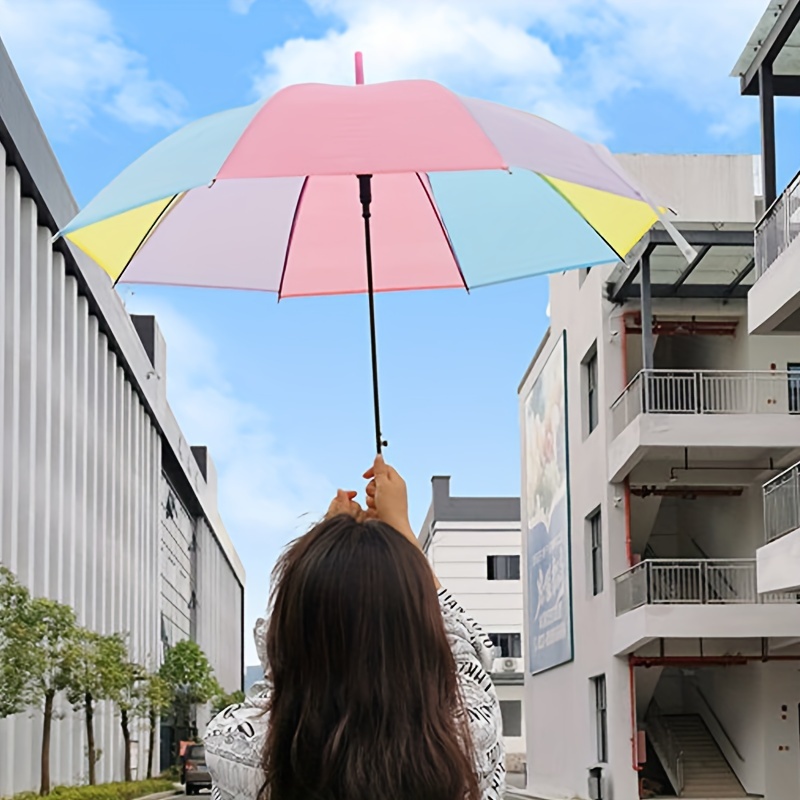 

J Shaped Handle Easy Grips, Colorful Waterproof Durable Casual Stick Umbrella For Men & Women
