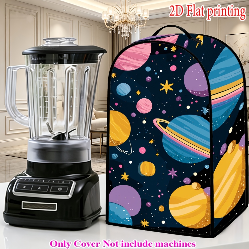 1pc 2D Flat Printing Juicer, Space Planets and Stars 100% Polyester Christmas Present Use for Simple Design, Easy and Quick to Use, Creates a Festive Atmosphere, 2D Flat