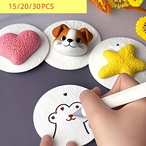 15 20 30pcs individual cardboard 31pcs set cardboard and brush included 3d circular cardboard foam expanded art craft paper craft for activities and ideal gift