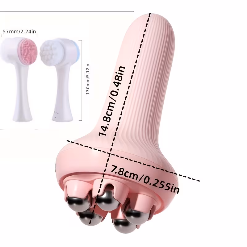 random massager and double sided cleansing brush leg muscle relaxer abdominal full massage tool details 3