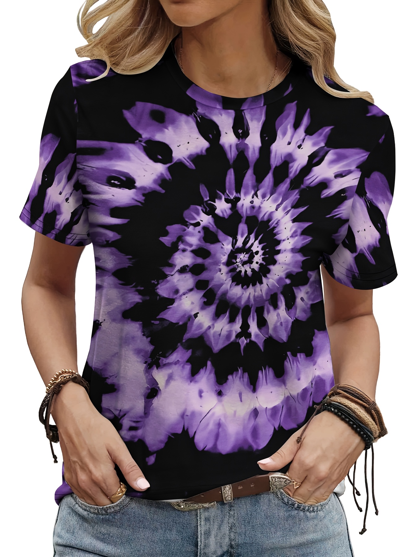 purple tie dye shirt women's