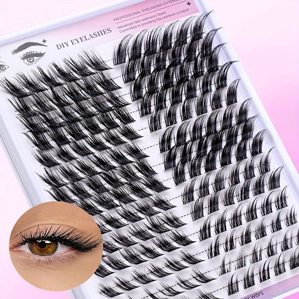 

168 Pcs Fox Eye Slant Flying False Eyelashes Diy Cluster Single False Eyelashes For Natural Look Lash Extension