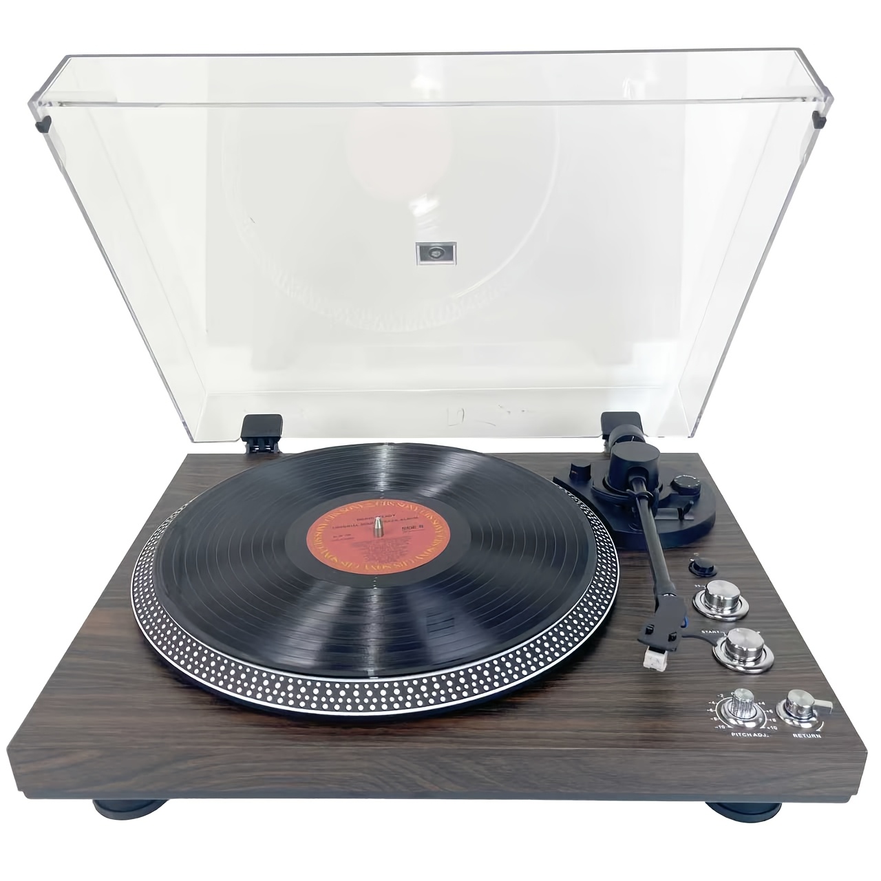 Image of Vintage Turntable & Record Player - Belt-driven Vinyl Player With Rca Output, Wood Body & Platter, Speed (33/), Suitable For Sound For Stereo, Practice, Vinyl Records