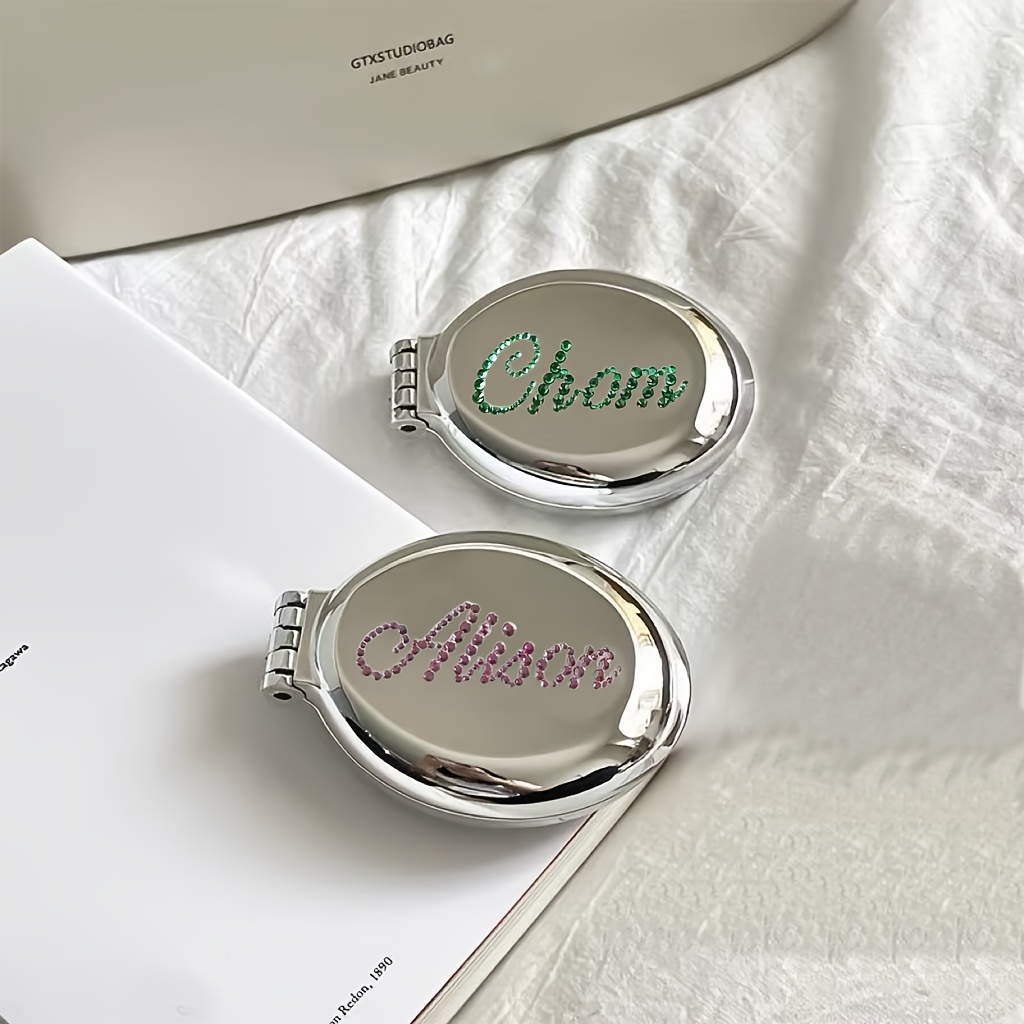 TEMU Peine de Cojín de Aire Plegable Portátil con Personalizables y Rhinestones Brillantes a , Regalo de Único