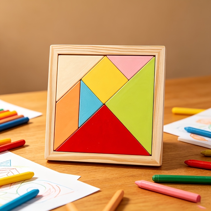 Wooden Block Puzzle, Colorful Educational Gift