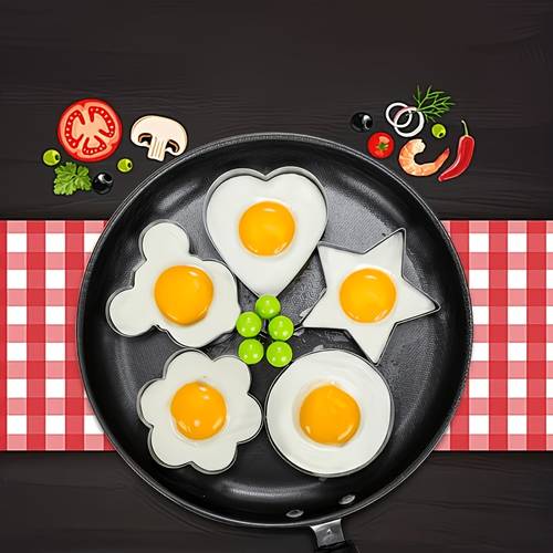 1pc heart shaped egg ring mold stainless steel fried egg mold diy cooking egg ring for pancakes bread eggs kitchen tool