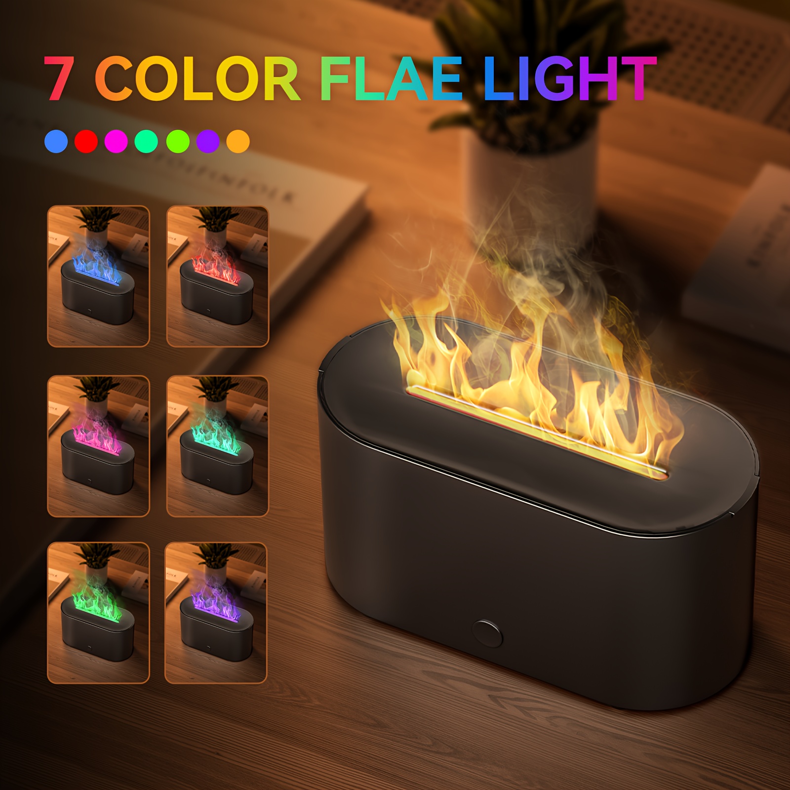 7-Color Simulated Flame Humidifier