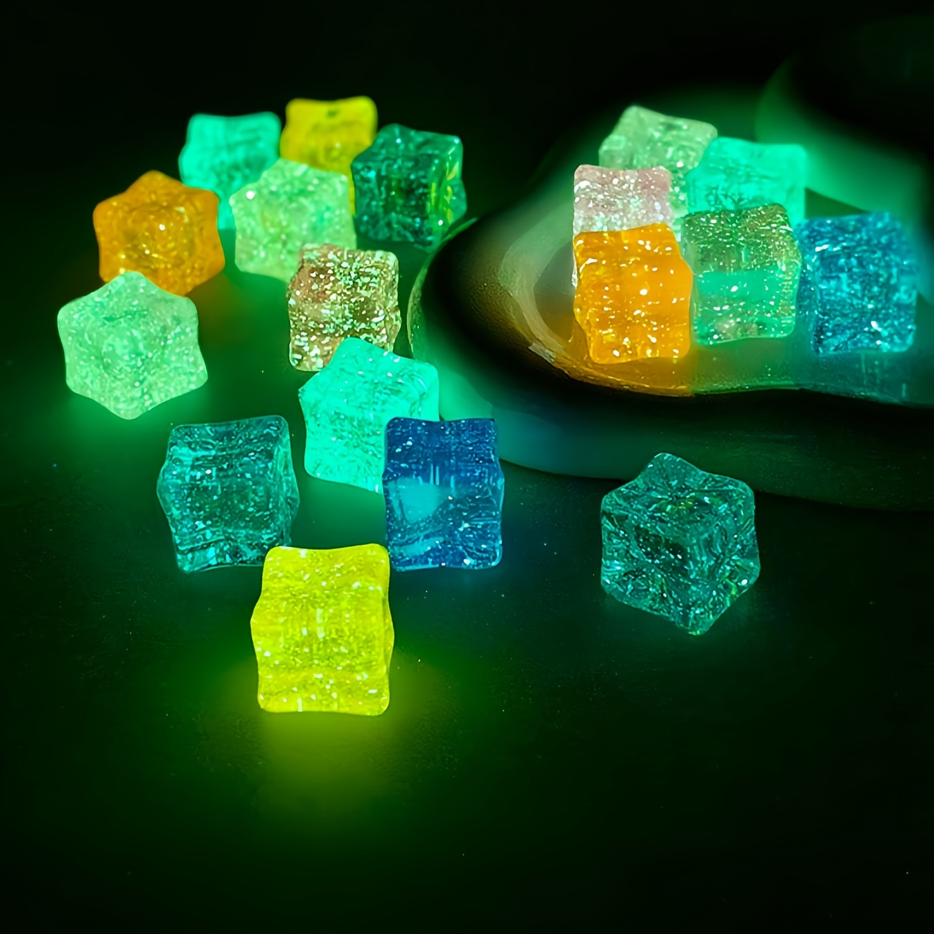 Colored Starry Ice Cubes for Creative Projects