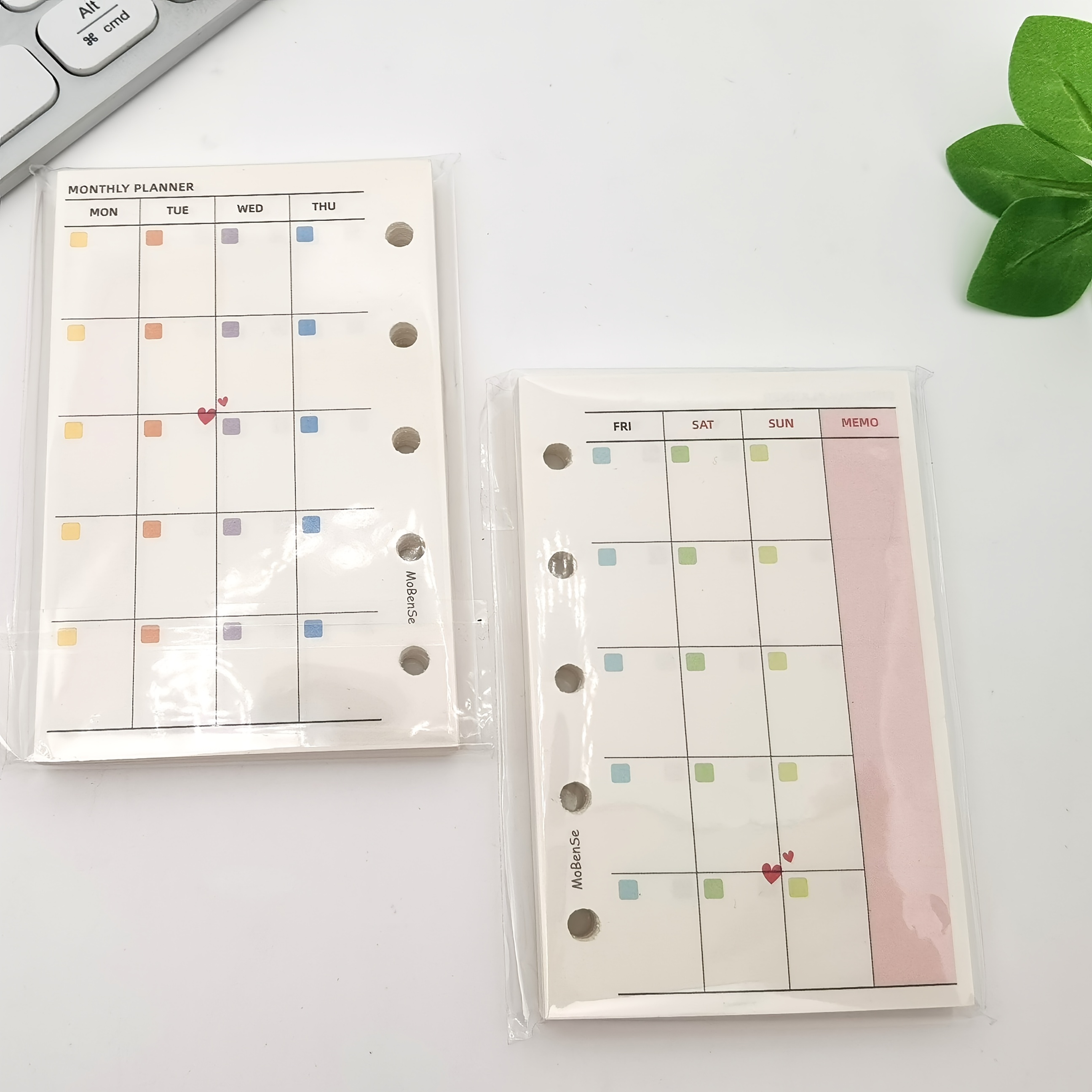 TEMU 2 paquets de 100 feuilles (200 pages) de papier à feuilles mobiles universel standard à 5 trous M5 de couleur / noyau de remplacement pour