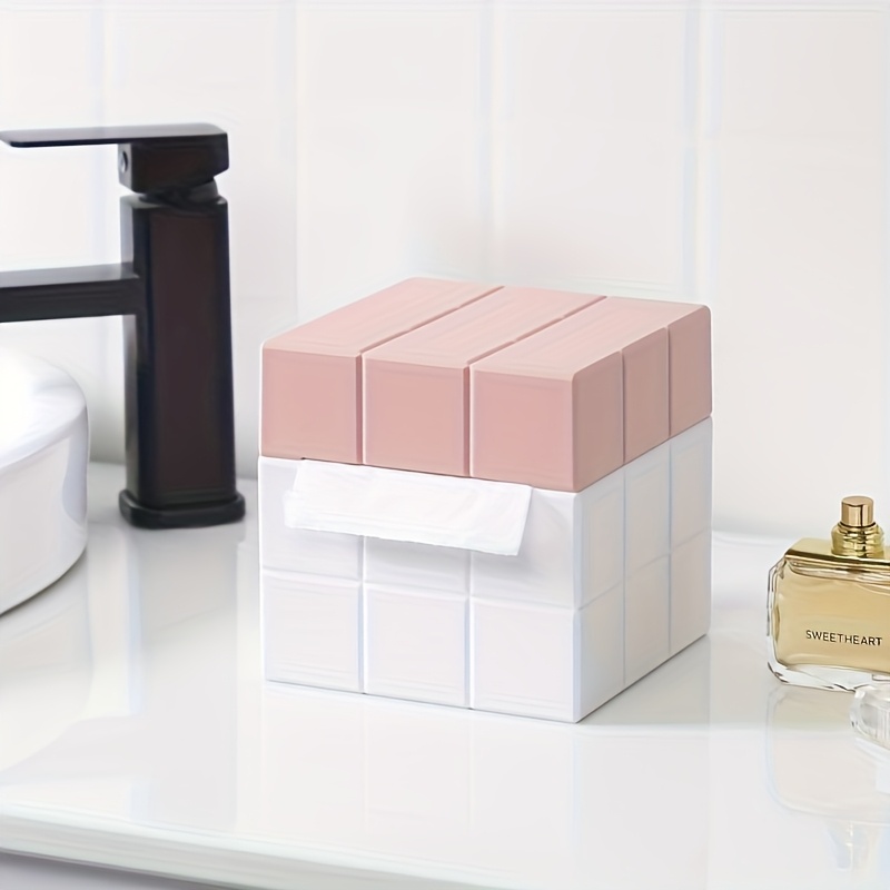 1pc modern minimalist cube tissue box holder     saving organizer for bathroom office living room compatible with standard tissues decorative desk organizer     elegant   functional decor   Product details 0