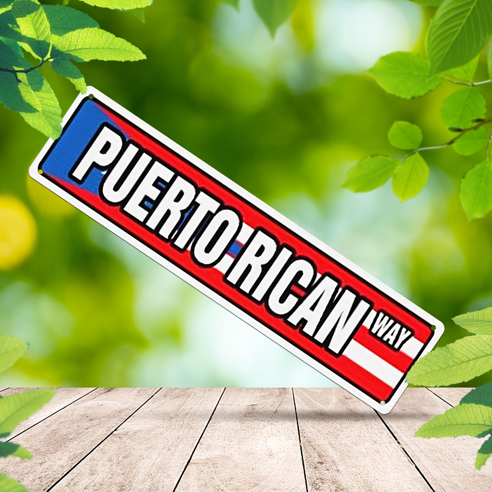 

1pc Puerto Rican Aluminum Sign, 4x16 Inch, Uv-resistant, Wall Hanging Decor For Home, Bar, Restaurant, Multipurpose, English Text, Fade & Rust Proof