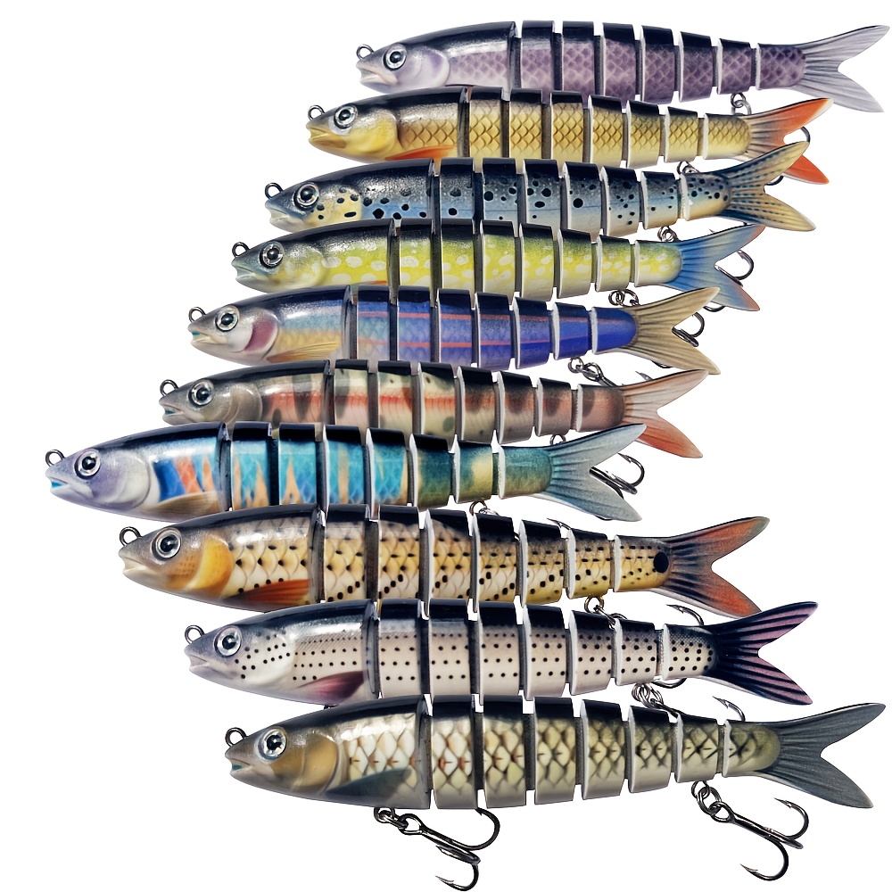 Image of Qqnal 10pcs Of Deep-sea Sinking 8- Minnow Lures, 13.5cm/5.32inch Multi- Fishing Lures For Sea Fishing, 19g Long-distance Casting Bait For Outdoor Fishing Additions