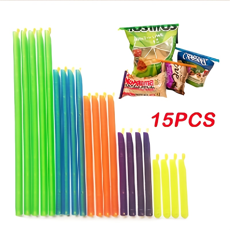 

15pcs Portable Food Bag Sealing Clips, Reusable Moisture-proof Dust-proof For Plastic And Snack Bags, Kitchen Storage Accessories, Food , Kitchen Tools