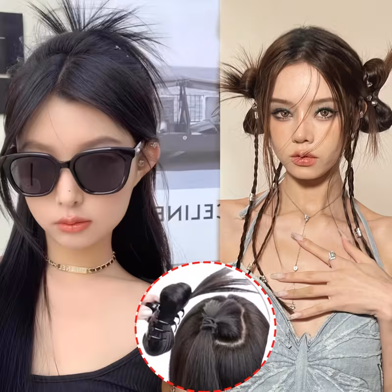 extended messy bun hair piece claw clip ponytail accessories for women with daily use updo ponytail clip in hair curl hair accessories for party festival Product details 0