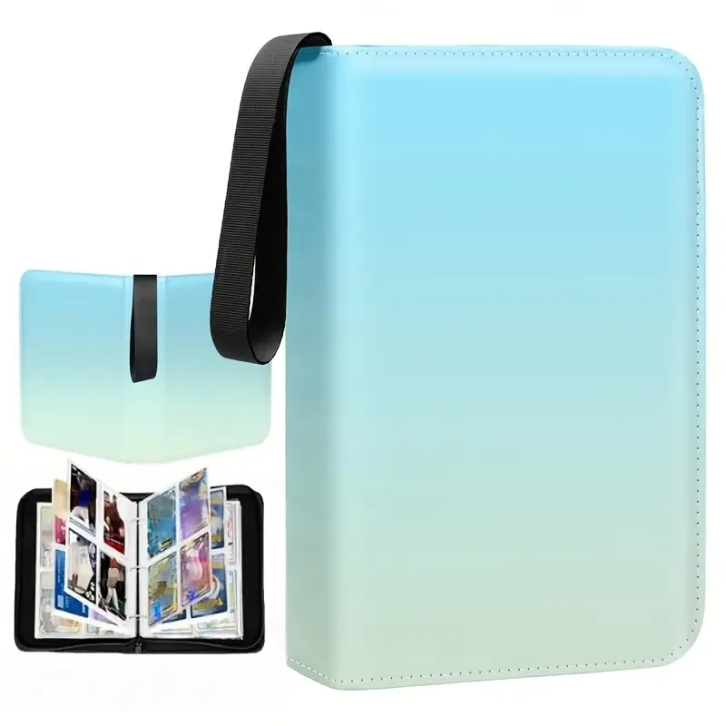 400 card binder Trading Card Binder 400 Cards Card Binder 4 Pocket Each Pages With 50 Removable Sleeves Portable Binder Album Case Gift For Girls (440 Pockets, Pink)
