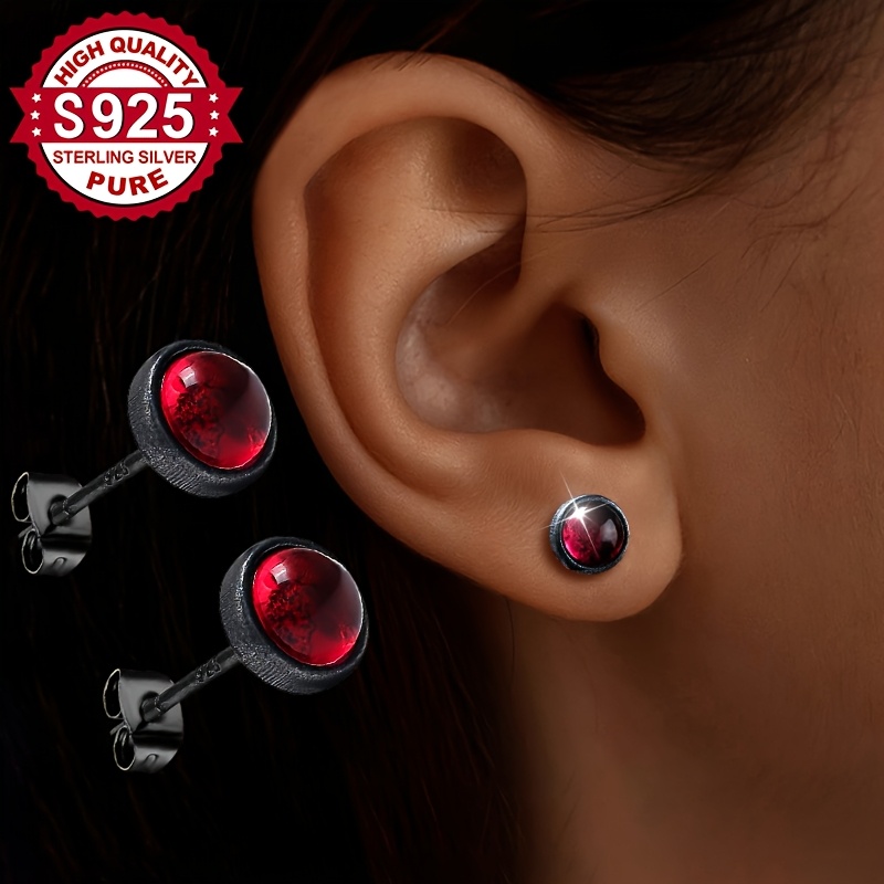 Image of A Pair Of S925 Silver Earrings With Round Beads, With Plugs, Featuring A Vintage And Luxurious Design, Suitable For Women' Wear, And Hypoallergenic