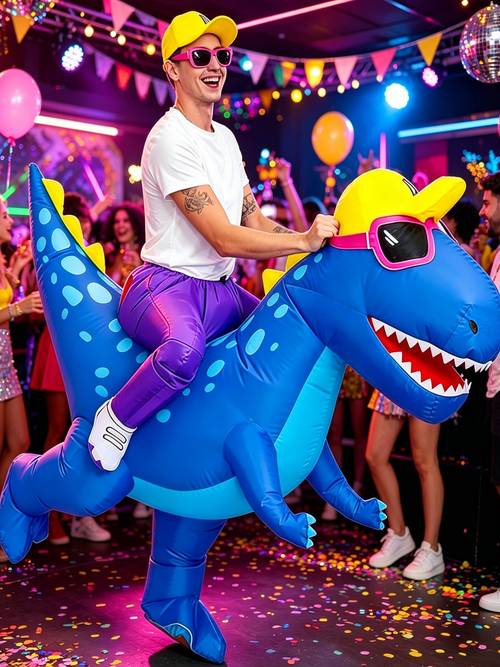 1pc inflatable riding dinosaur costume unisex inflation full body heart themed outfit suitable for halloween carnival christmas and events parties