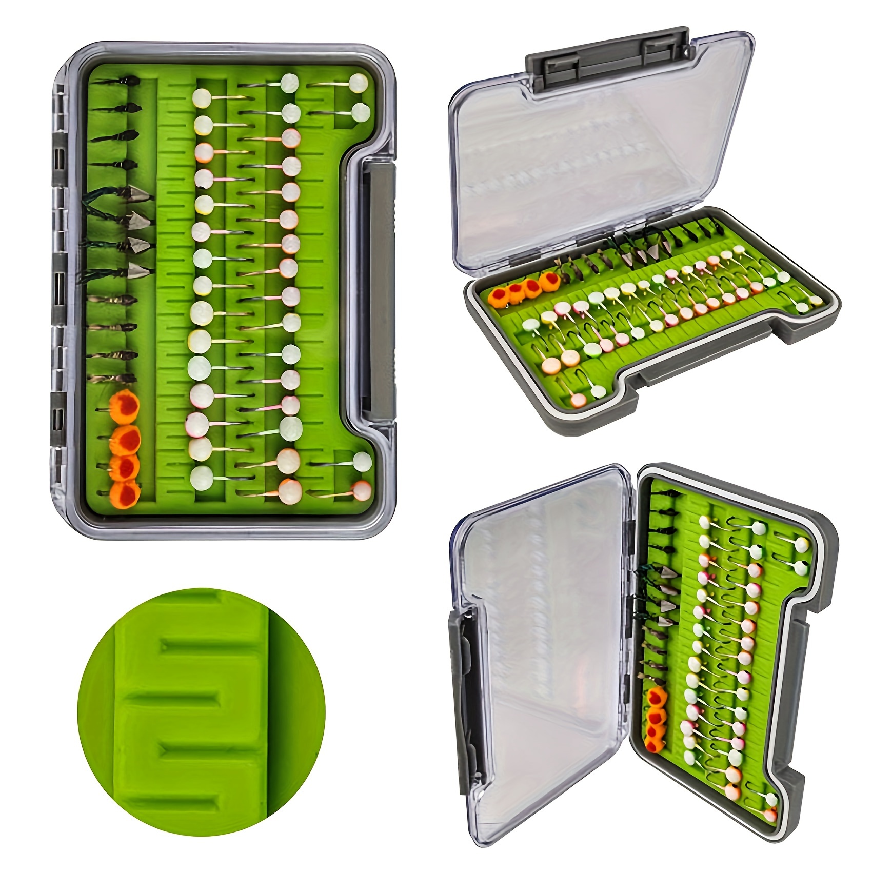  Aventik Two-Sided Silicone Fishing Tackle Boxes Waterproof  Tackle Storage with Foam Swing Leaf Box(G088) : Sports & Outdoors