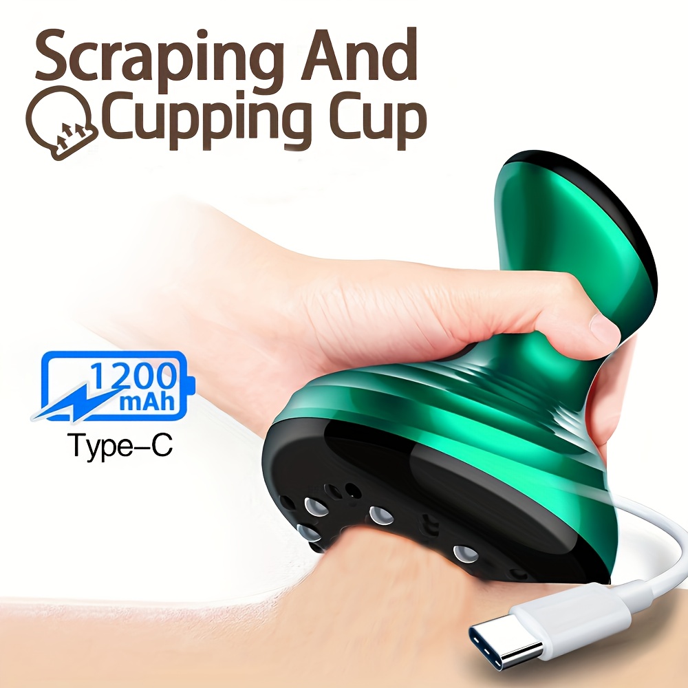 electric guasha cupping massager 9 gears adjustable temperature strength massage cupping machine smart gua sha tool three color     portable and lightweight design for home use 0