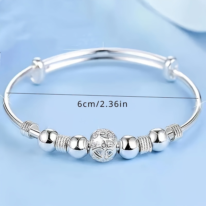 

Pure Silvery Princess Theme Bead Bracelet - Elegant Ladies Fashion Jewelry, Suitable For , 925 Transfer Bead Design, High-end Polishing