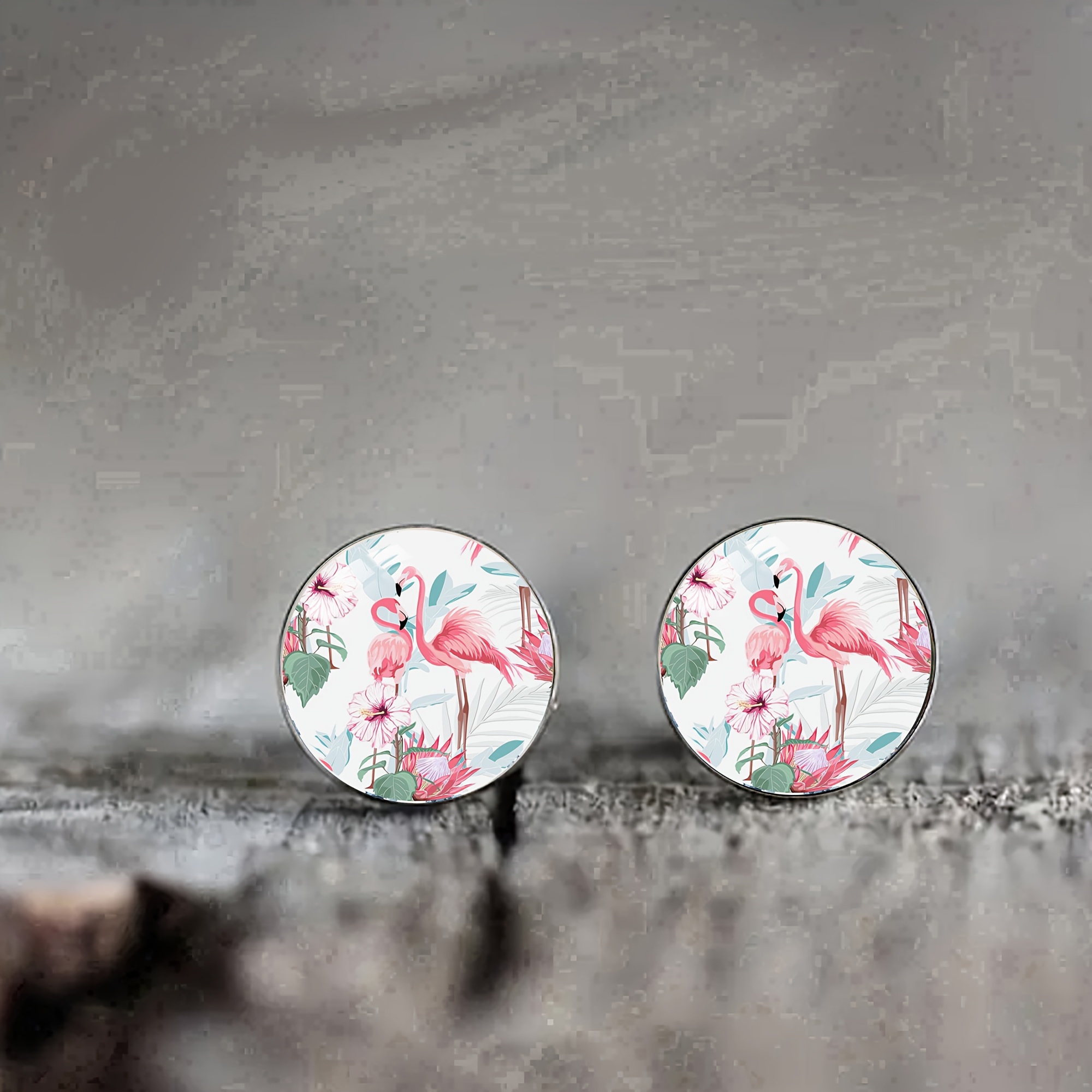1piar Cute Flamingo Stainless Steel Earrings, Cute And Elegant Style Men's And Women's Holiday Zoo Wear Earrings Birthday Gifts