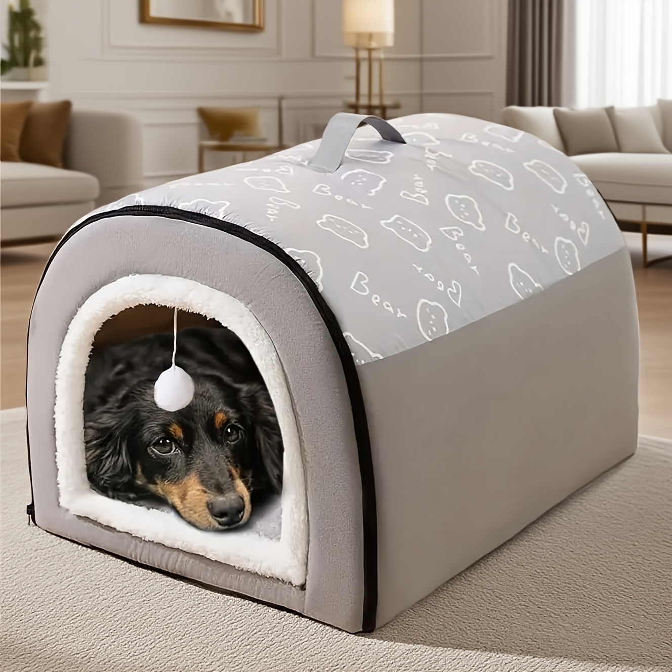 Groot Huisdierhuis, Extra Groot Ruimte, Zacht en Comfortabel, Multifunctioneel, Geschikt voor Alle Seizoenen