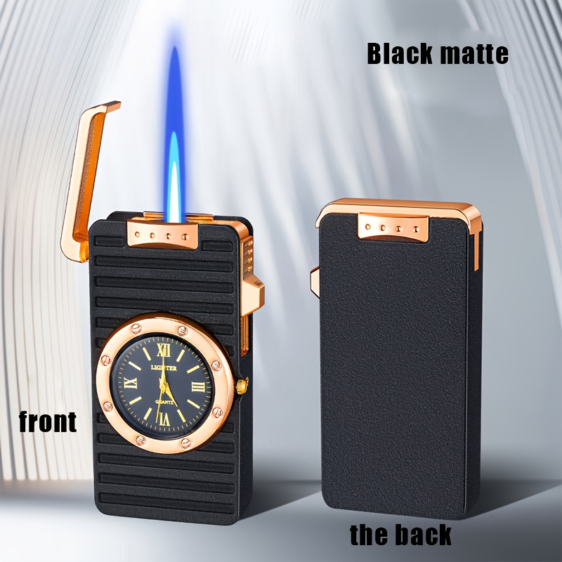 TEMU Lighter, Butane Lighter, Straight Blue Flame Lighter, Windproof Lighter, Multifunctional Lighter, Adjustable Flame Size, Can Butane, Gifts For ,