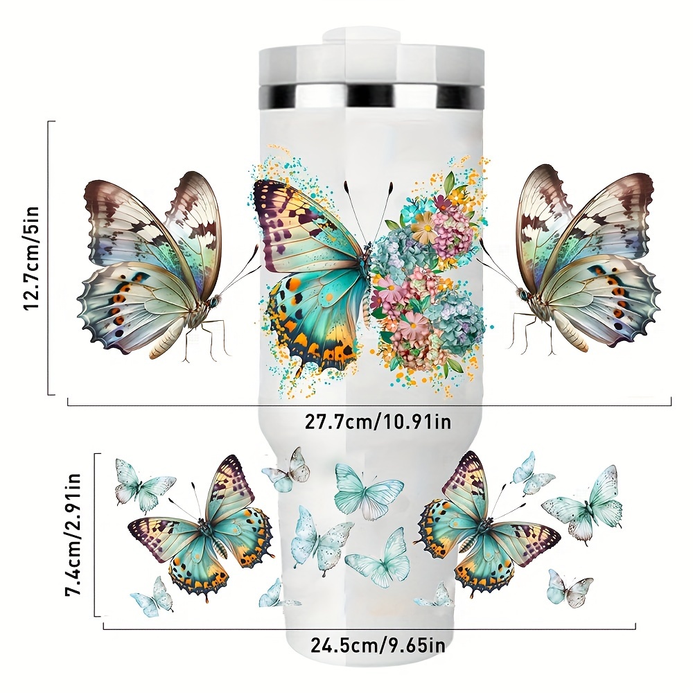Image of 1 Set Uv Dtf Cup Wraps Transfer For 40oz Coffee Cup Uv Dtf Cup Wrap Transfer Stickers Rub On Decals For 40oz Glass Cups