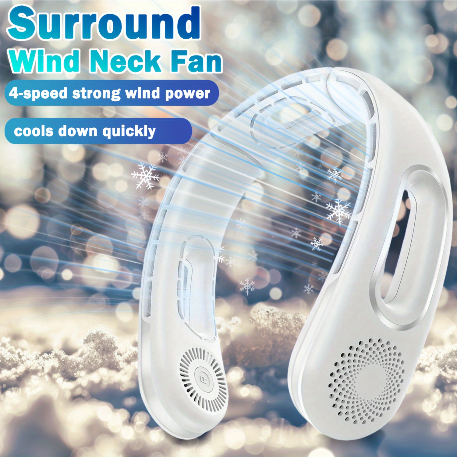 

Portable Neck Fan, Usb Charging, Long Life, Silent Design, Free Your Hands, Suitable For Summer Travel, Sports Travel, So That You Can Enjoy The Cool In Any