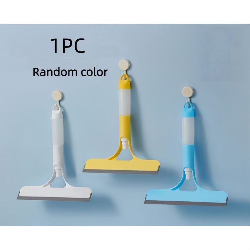 TEMU 1pc Of Random-color Spray-and-wipe Glass Cleaning Tool, Handles The Entire Process : Press To Spray Water → Sponge To Dirt → Squeegee To Remove