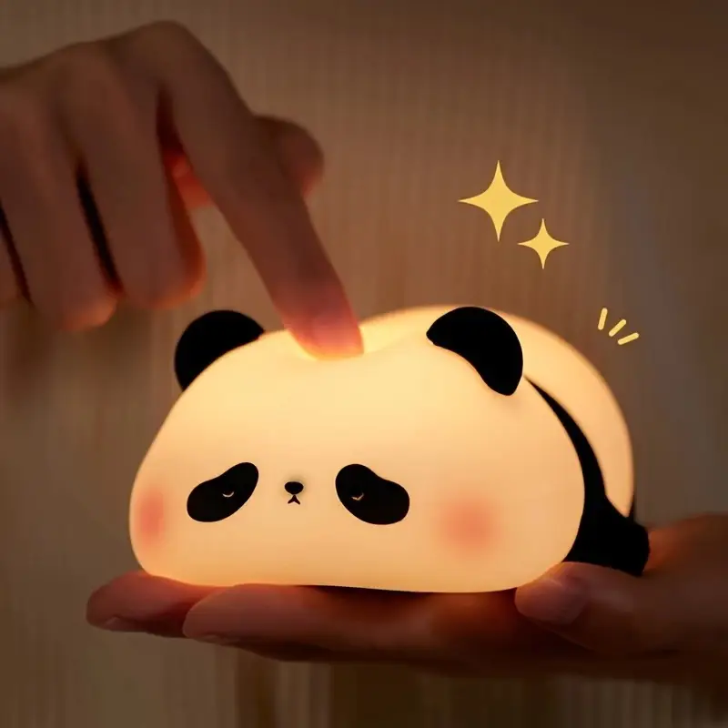 cute panda led night light adjustable brightness bedside lamp childrens use and parent child sleeping companion with usb rechargeability Product details 3