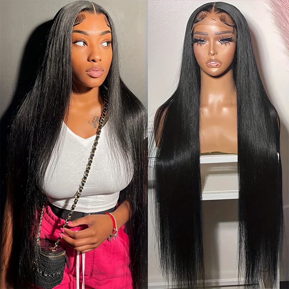 

Black Red 32 Inch Synthetic Wig Long Straight Lace Front Wigs For Women Glueless Hair Heat Resistant Wig For Daily Party Cosplay Use
