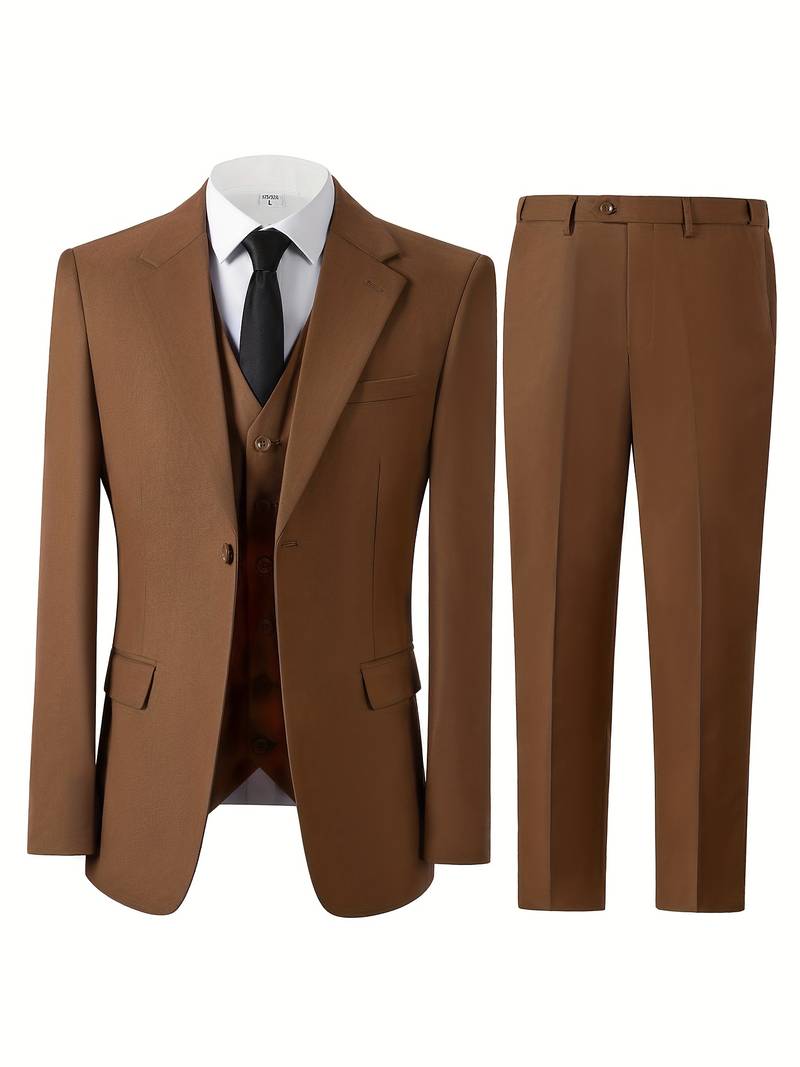 Costume Homme 2 Pièces Slim Fit - Veste 2 Boutons, Pantalon - Pour Mariage, Business, Fête - Taille S-5XL