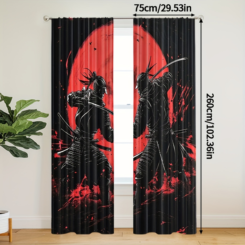 TEMU 2 piezas, Cortinas de Tinta para Todas , Poliéster, Ideales para Decoración del Hogar - con Estilo y Privacidad (sin varilla)