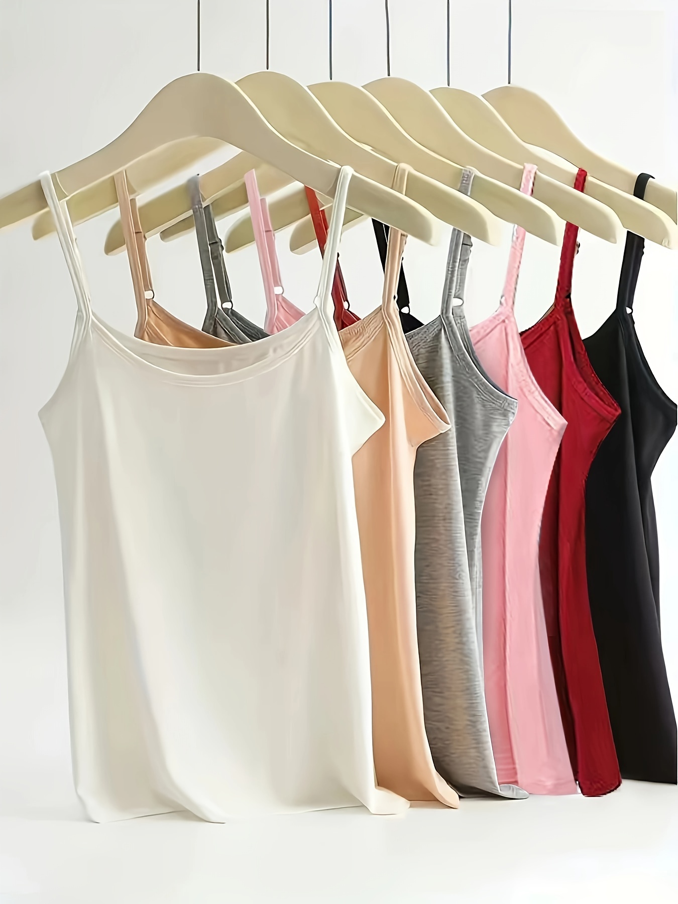 6 pack womens camisole tank tops casual breathable spaghetti strap camis assorted colors   fit lightweight layering basics mixed color 0