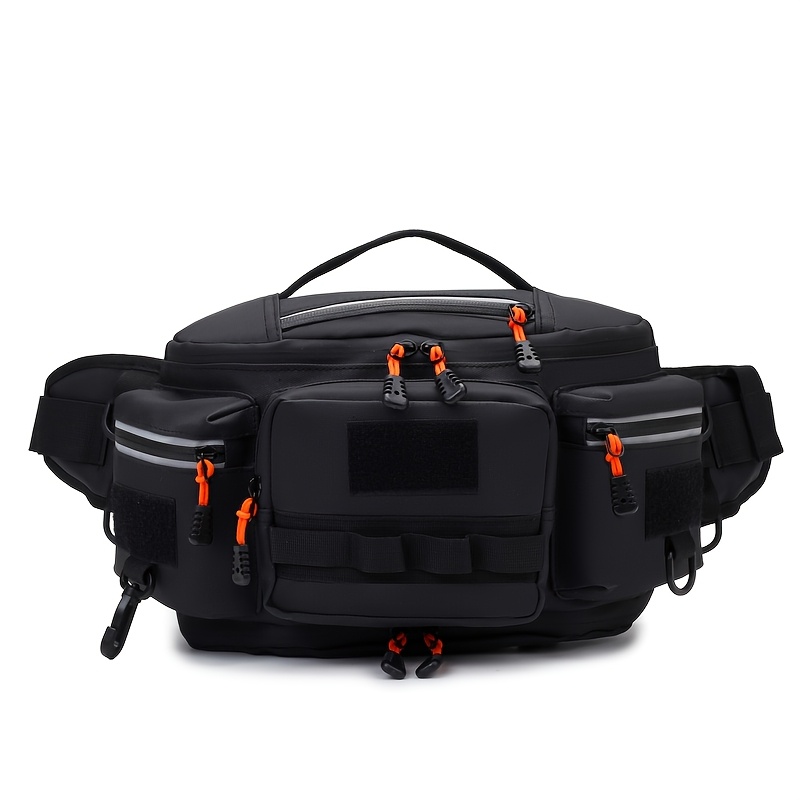 TEMU Large Capacity Multifunctional Lure Fishing Waist Pack With Multiple Pockets, Men's Expandable Chest Bag For Lure Fishing, Outdoor Hiking,