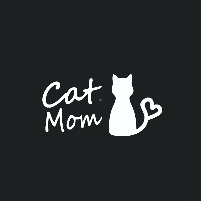 Qf-1208 'cat Mom Love' Vinyl Sticker - Fun Decals For Windows And Bumpers, Durable Exterior Additions