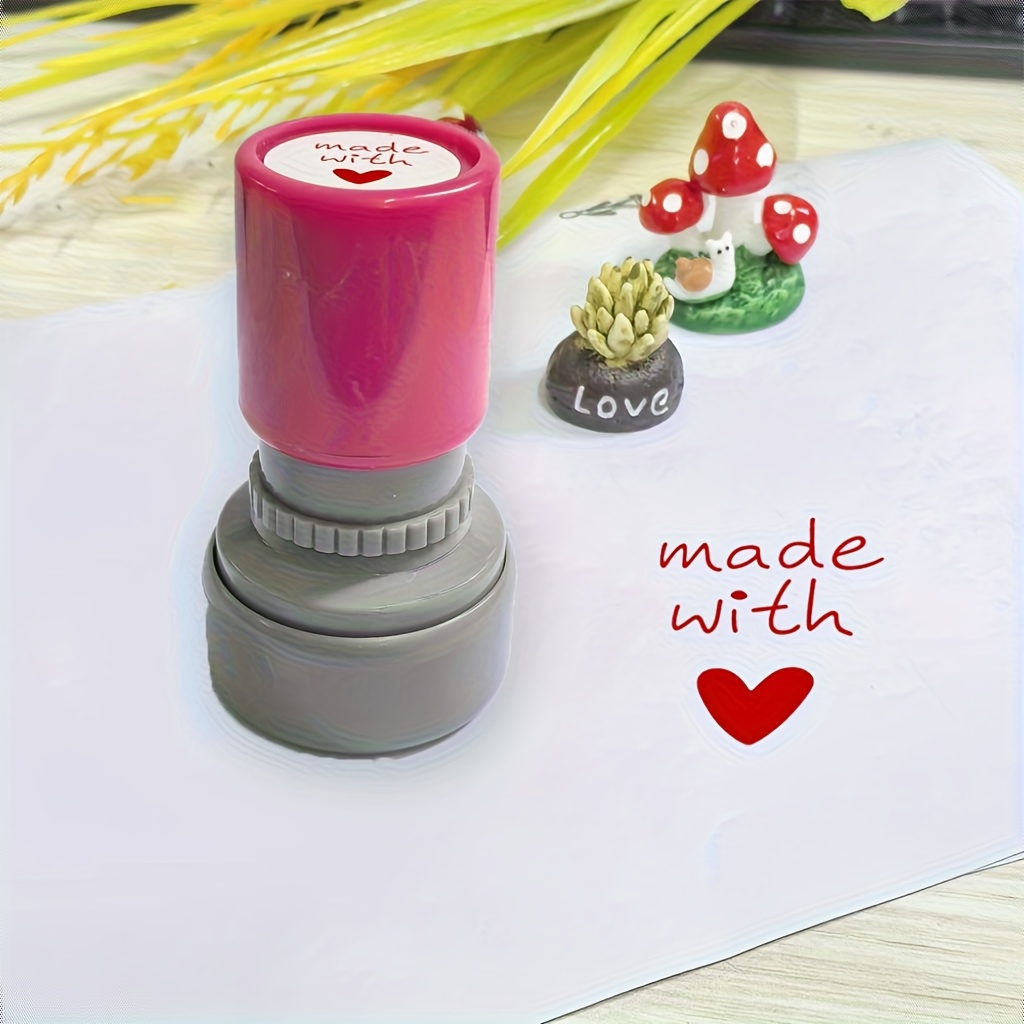 Stamp Diy Stamp For Handmade Gift Decoration, , Handmade Logo Decoration, Gift Wrapping Decoration, And Other Comment Stamps, Red Heart Pattern, Red Stamp